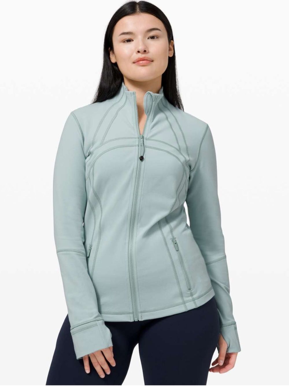 Lululemon Define Jacket in Hazy Jade Full Zip Size 12 Light Blue Green Active